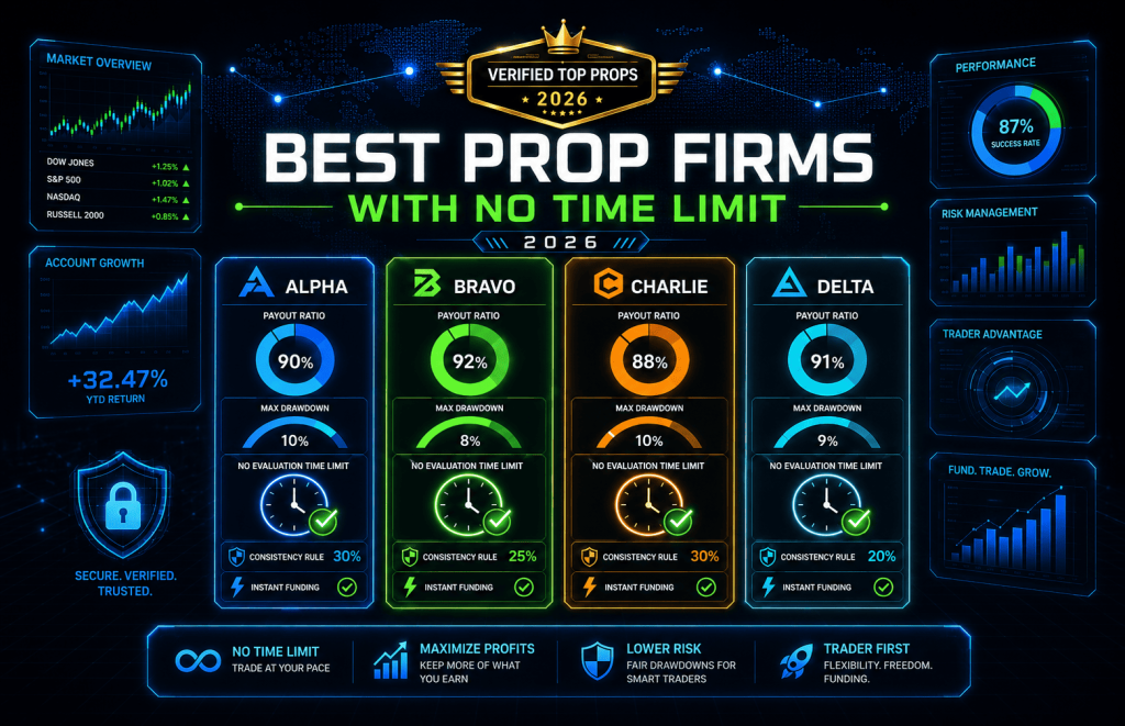 Best Prop Firms With No Time Limit in 2026: Rules, Payouts and Risk Checks